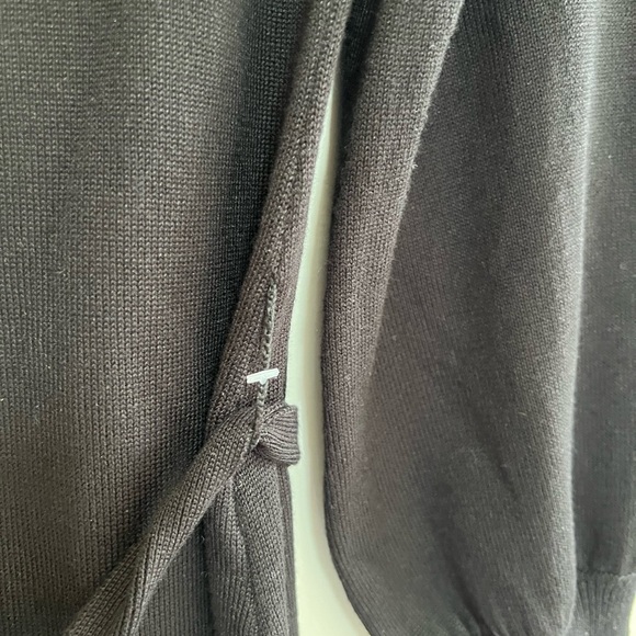 NWT Sam Edelman Knit Cowl Neck Long Sleeve Mini Dress with Tie Belt, Black, M - Picture 8 of 11